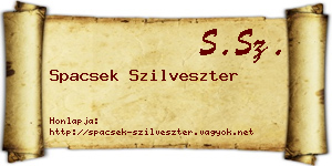 Spacsek Szilveszter névjegykártya